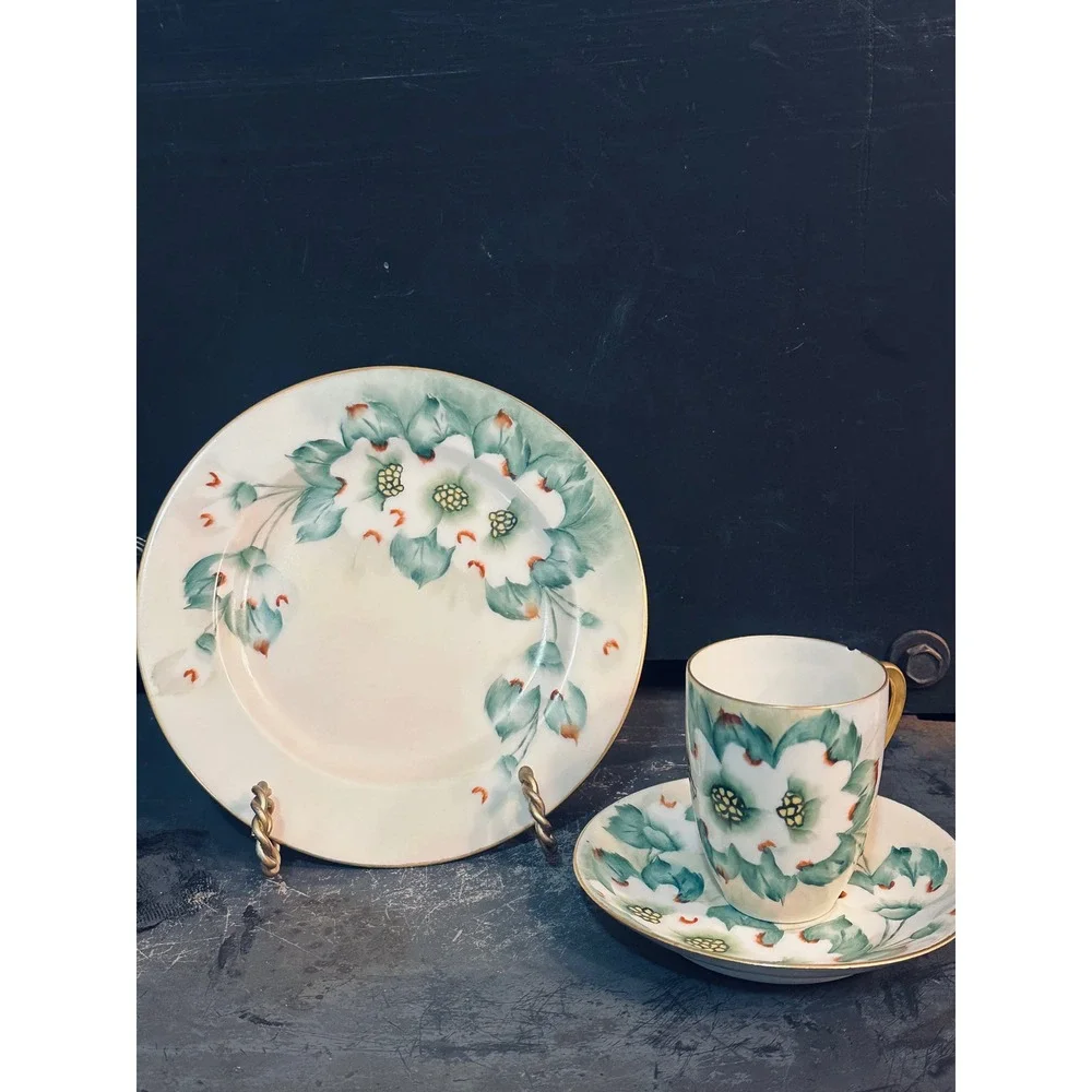 Vintage‎ 1944 Royal Bavarian Hutschenreuther Plate & Thomas Bavaria Cup Set